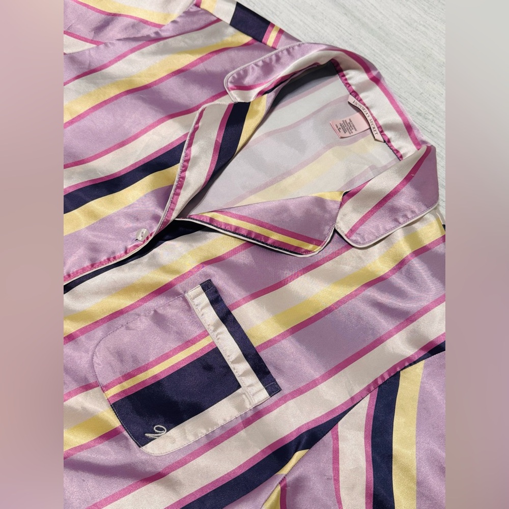 Victoria's Secret Women M Satin Short 2 Piece PJ Pajama Set Loungewear Black - Picture 5 of 11